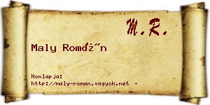 Maly Román névjegykártya